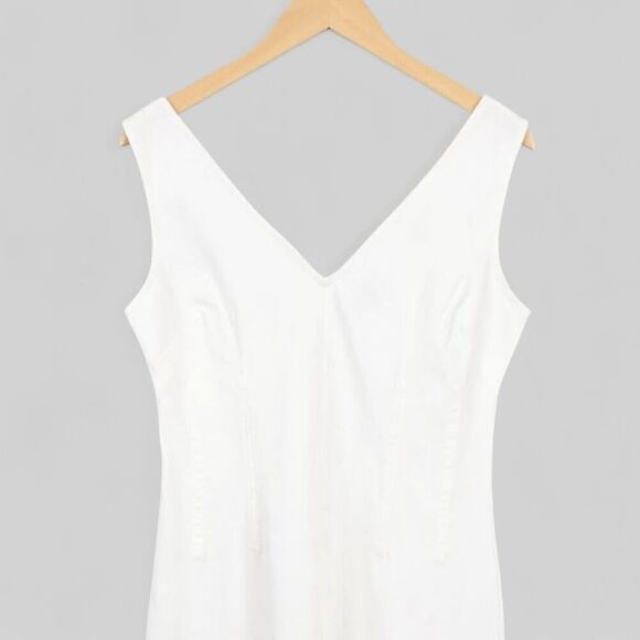 J. Crew Corset midi dress in stretch twill in White Size 10 NWT CI668 - Picture 6 of 12